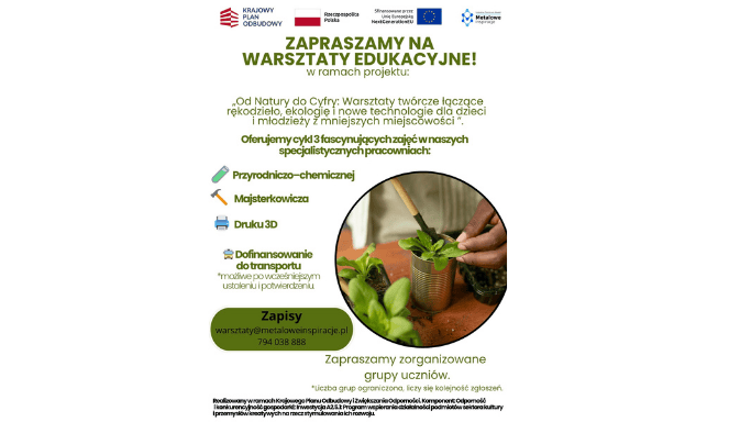 Start Projektu! Zaproszenie na warsztaty edukacyjne.
